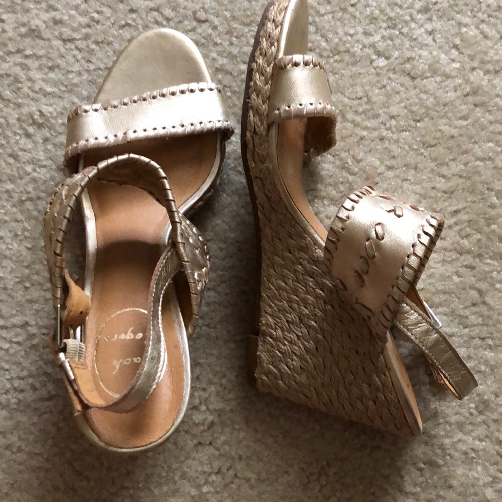 Jack Rogers Platinum Wedges